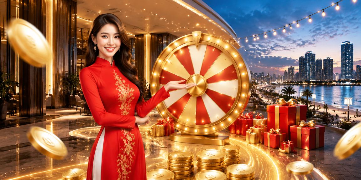 Người phụ nữ mặc áo dài chơi roulette tại casino Hồ Chí Minh trong không gian hiện đại
