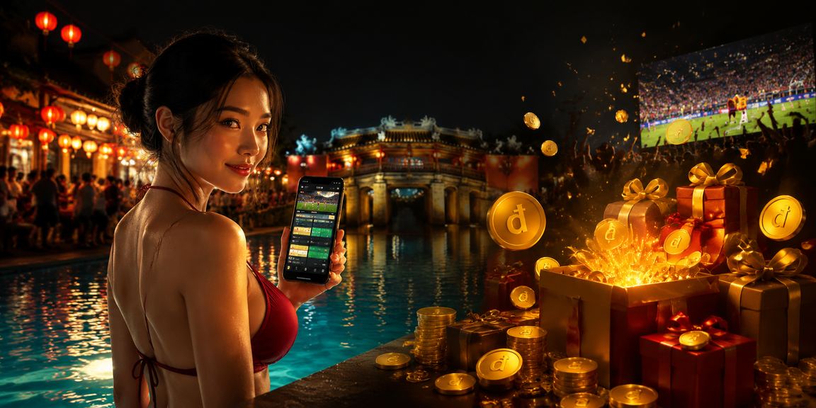 Phố đêm Hội An với ánh đèn lung linh, trải nghiệm casino qua app vd90 tiện lợi